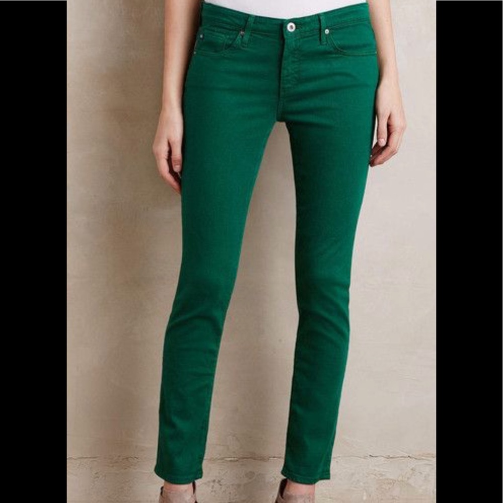 Anthropologie AG jeans in dark washed green 25